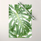 Vibrant tropical foliage on white Wrapping Paper Gallery Image 1