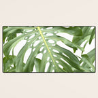 Vibrant tropical foliage on white Desk Mat Gallery Image 3