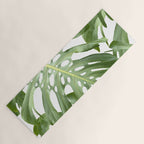 Vibrant tropical foliage on white Yoga Mat Gallery Image 1