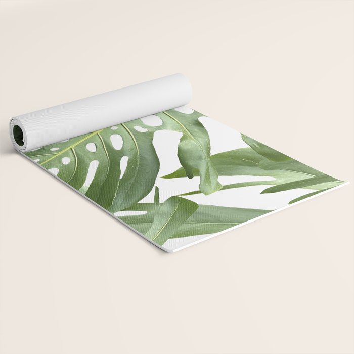 Vibrant tropical foliage on white Yoga Mat Gallery Image 2