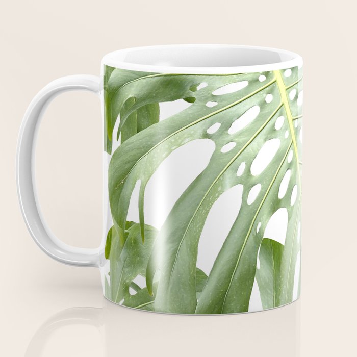 Vibrant tropical foliage on white Coffee Mug Gallery Image 3