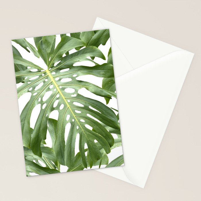 Vibrant tropical foliage on white Stationery Card Gallery Image 2