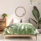 Vibrant tropical foliage on white Comforter Gallery Image 3