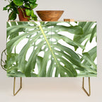 Vibrant tropical foliage on white Credenza Gallery Image 1