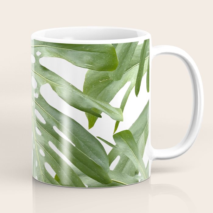 Vibrant tropical foliage on white Coffee Mug Gallery Image 1