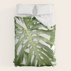 Vibrant tropical foliage on white Comforter Gallery Image 6