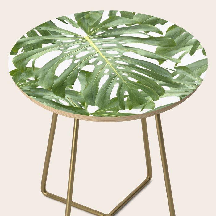Vibrant tropical foliage on white Side Table Gallery Image 2