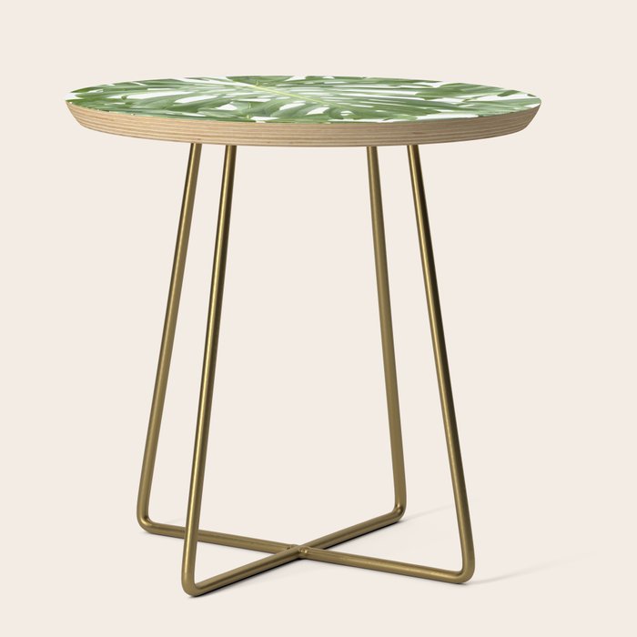 Vibrant tropical foliage on white Side Table Gallery Image 1