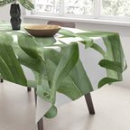 Vibrant tropical foliage on white Tablecloth Gallery Image 3