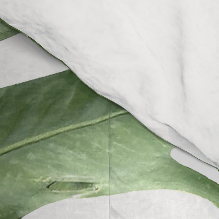 Vibrant tropical foliage on white Comforter Gallery Image 4