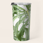 Vibrant tropical foliage on white Travel Mug Gallery Image 3