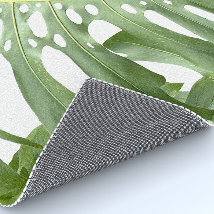 Vibrant tropical foliage on white Rug Gallery Image 4