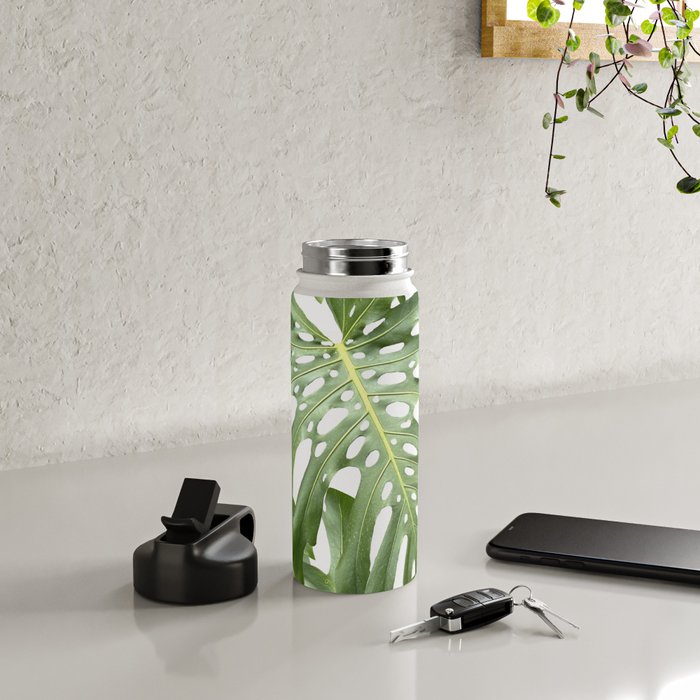Vibrant tropical foliage on white Water Bottle Gallery Image 4