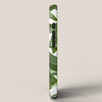Vibrant tropical foliage on white iPhone Case Gallery Image 2
