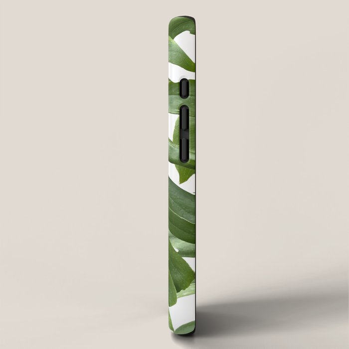 Vibrant tropical foliage on white iPhone Case Gallery Image 2