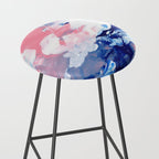 Ejaaz Haniff Abstract Acrylic Palette Knife Painting Blue Pink: 'Summer Storm' Stool Gallery Image 2