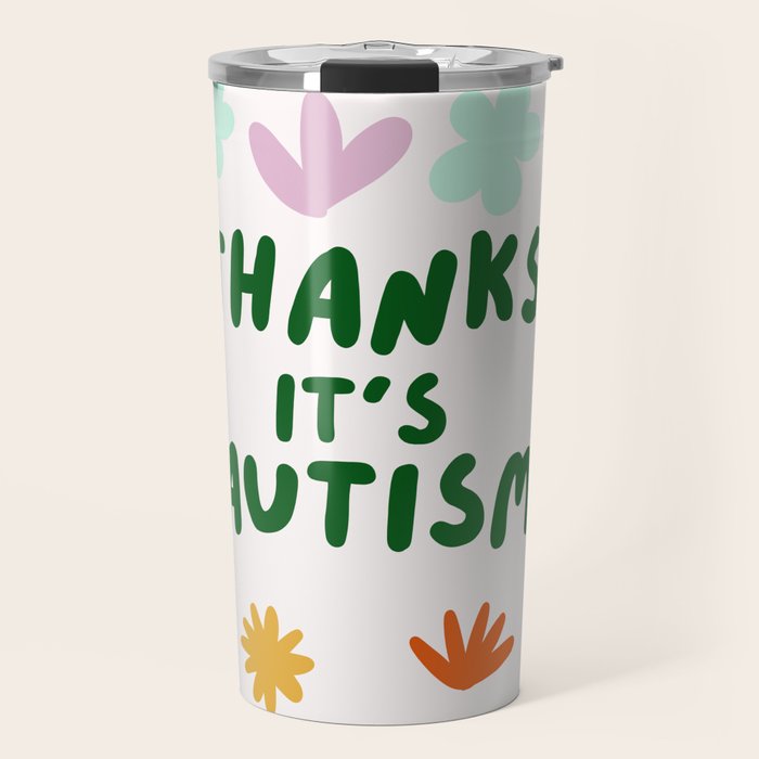 Thanks, It's Autism Travel Mug Gallery Image 1