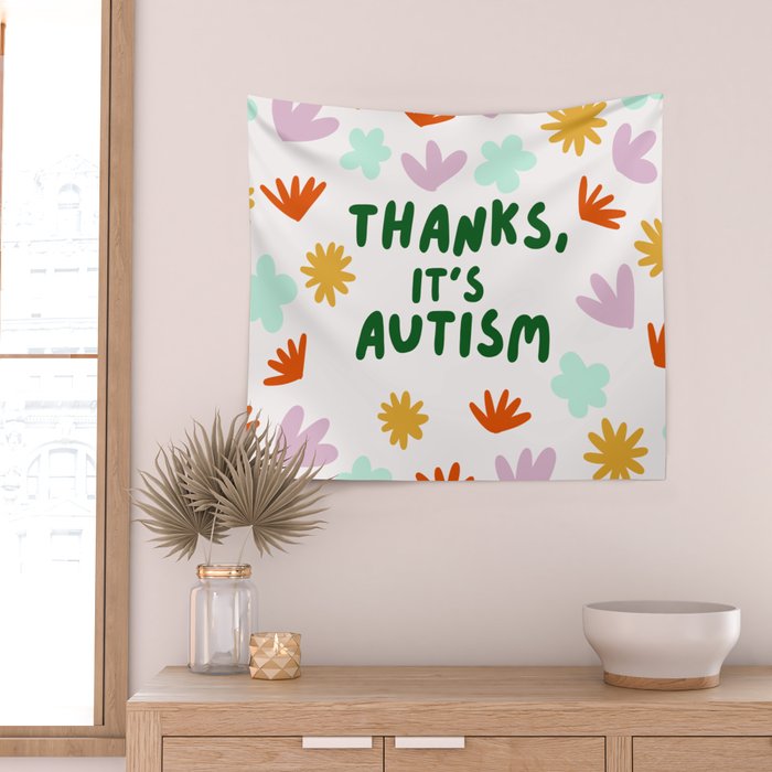 Thanks, It's Autism Wall Tapestry Gallery Image 2