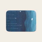 Falling stars, blue, sailboat, ocean Bath Mat Gallery Image 1