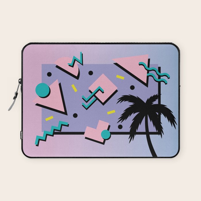 Memphis Pattern 25 - Miami Vice / 80s Retro / Palm Tree Laptop Sleeve Gallery Image 1