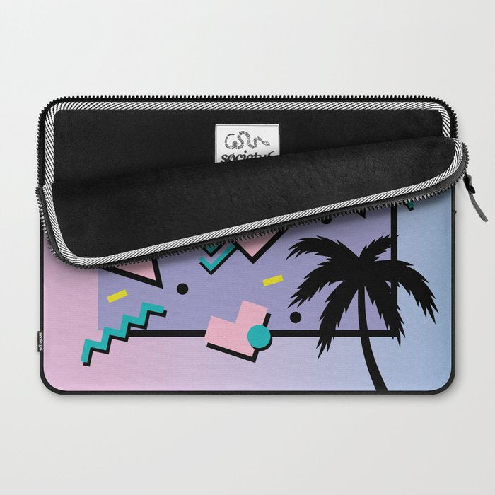 Memphis Pattern 25 - Miami Vice / 80s Retro / Palm Tree Laptop Sleeve Gallery Image 2