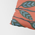 Terracotta Abstract Daisy Flowers Pillow Sham Gallery Image 4