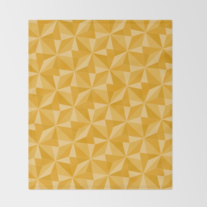 Kaleidoscope Tile Pattern XI Golden Yellow Tones Throw Blanket Gallery Image 2