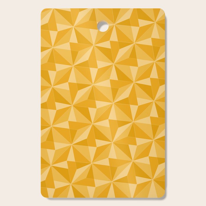 Kaleidoscope Tile Pattern XI Golden Yellow Tones Cutting Board Gallery Image 1