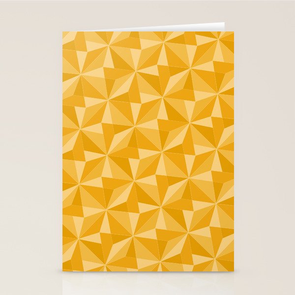 Kaleidoscope Tile Pattern XI Golden Yellow Tones Stationery Card Gallery Image 2