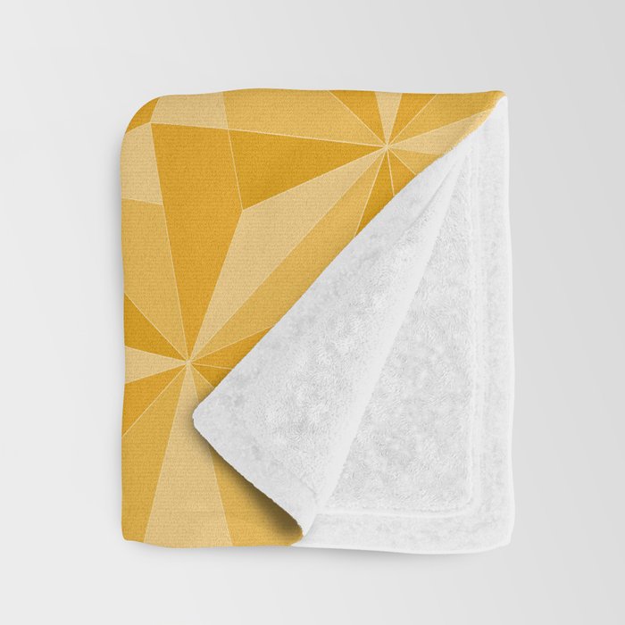 Kaleidoscope Tile Pattern XI Golden Yellow Tones Throw Blanket Gallery Image 3