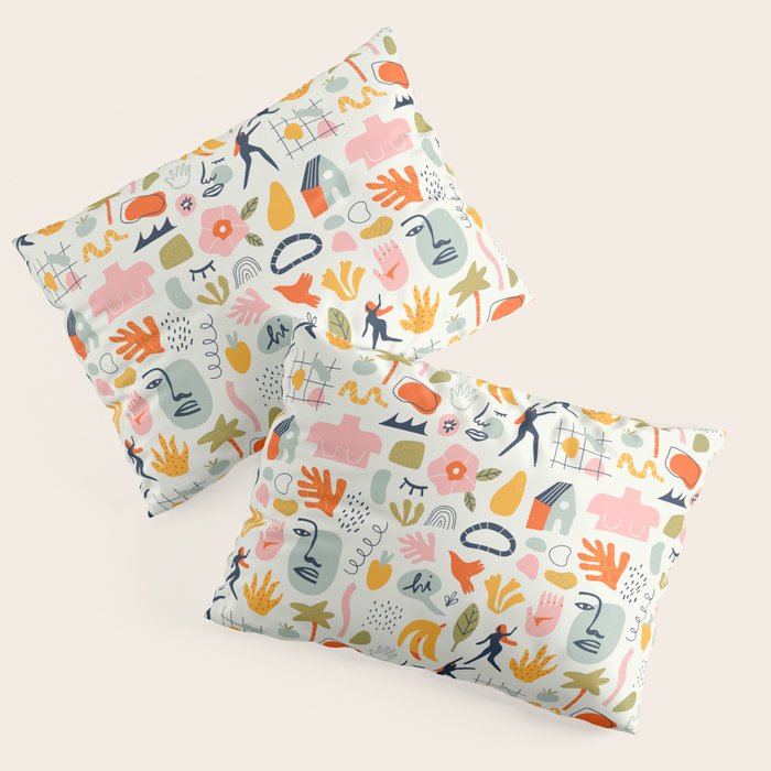 Abstract organic summer nature art pattern Pillow Sham Gallery Image 3