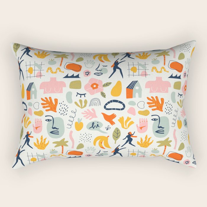 Abstract organic summer nature art pattern Rectangular Pillow Gallery Image 2