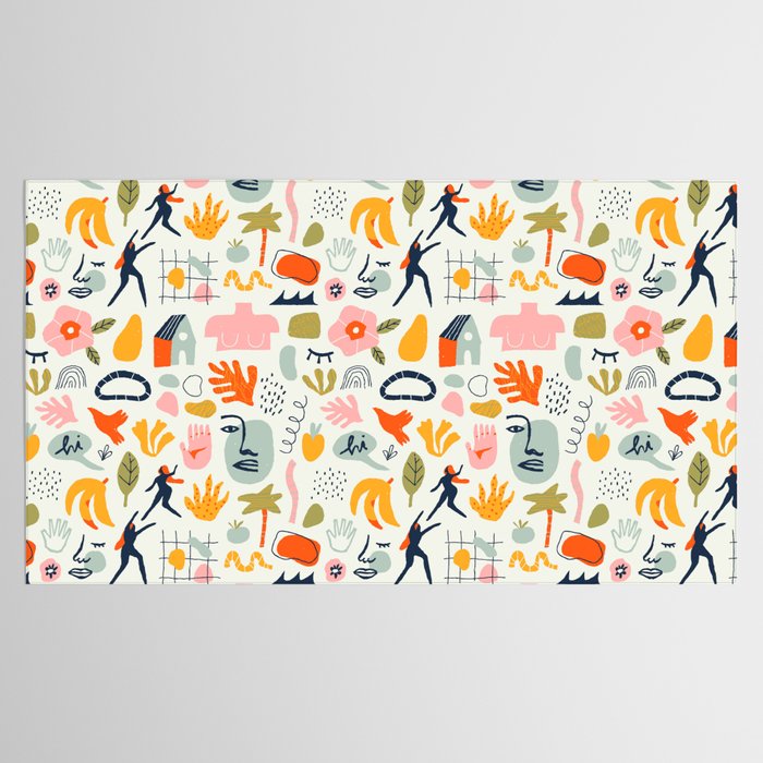 Abstract organic summer nature art pattern Tablecloth Gallery Image 2