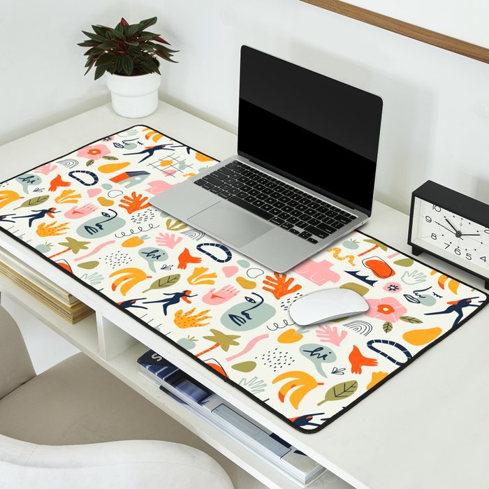 Abstract organic summer nature art pattern Desk Mat Gallery Image 2