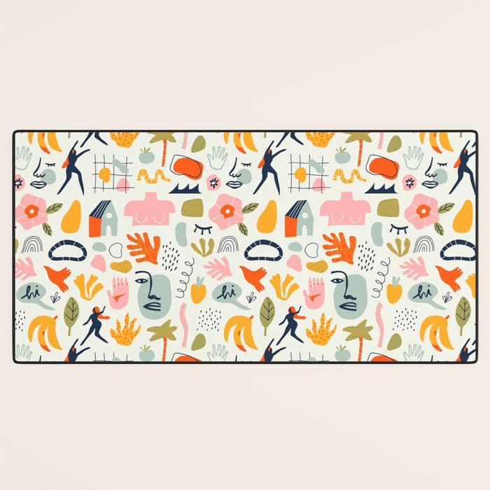Abstract organic summer nature art pattern Desk Mat Gallery Image 3