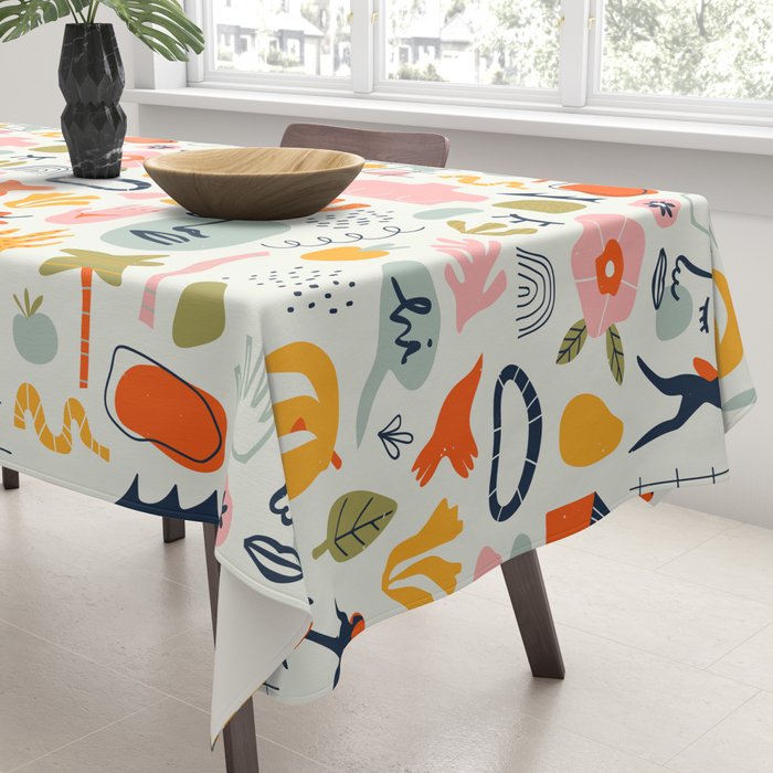 Abstract organic summer nature art pattern Tablecloth Gallery Image 3