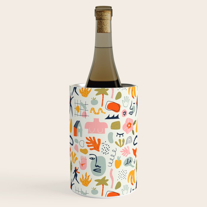 Abstract organic summer nature art pattern Wine Chiller Gallery Image 3
