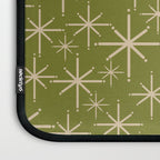 Stella - Retro Midcentury Modern Starbursts in Mid Mod Beige and Olive Green  Laptop Sleeve Gallery Image 3