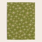 Stella - Retro Midcentury Modern Starbursts in Mid Mod Beige and Olive Green  Poster Gallery Image 4