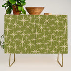 Stella - Retro Midcentury Modern Starbursts in Mid Mod Beige and Olive Green  Credenza Gallery Image 1