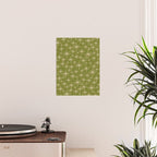 Stella - Retro Midcentury Modern Starbursts in Mid Mod Beige and Olive Green  Poster Gallery Image 2