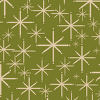 Stella - Retro Midcentury Modern Starbursts in Mid Mod Beige and Olive Green  Coffee Mug Gallery Image 2