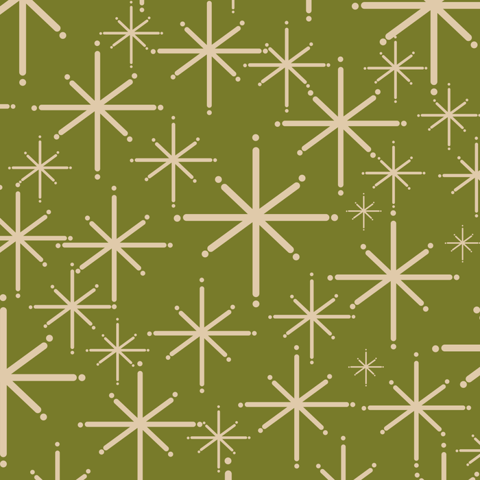 Stella - Retro Midcentury Modern Starbursts in Mid Mod Beige and Olive Green  Coffee Mug Gallery Image 2