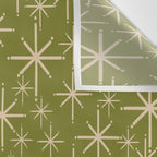 Stella - Retro Midcentury Modern Starbursts in Mid Mod Beige and Olive Green  Wall Tapestry Gallery Image 3