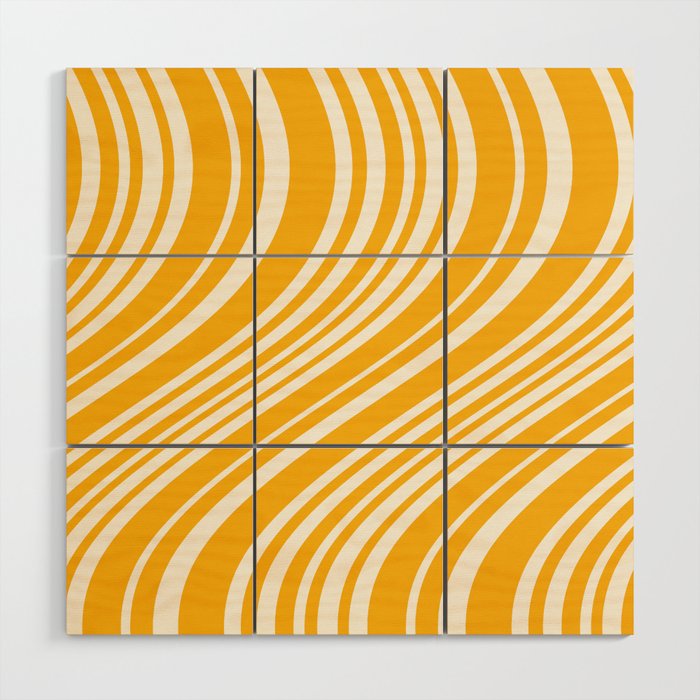 Wavy Stripes XLV - Golden Yellow Wood Wall Art Gallery Image 1