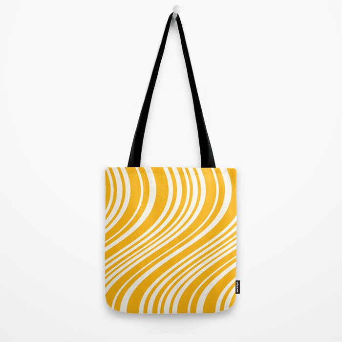 Wavy Stripes XLV - Golden Yellow Tote Bag Gallery Image 2