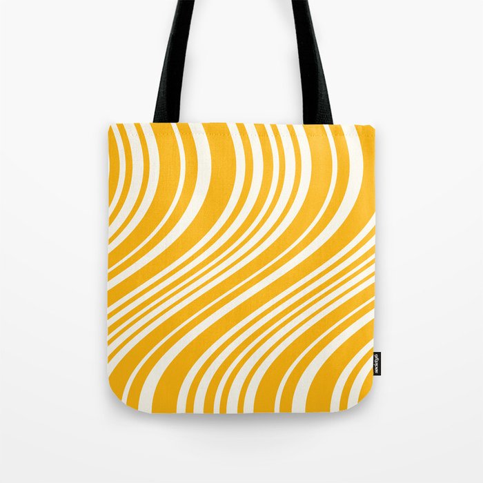 Wavy Stripes XLV - Golden Yellow Tote Bag Gallery Image 1