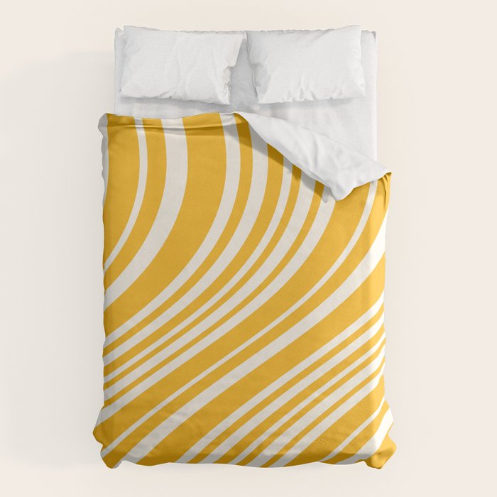Wavy Stripes XLV - Golden Yellow Duvet Cover Gallery Image 6