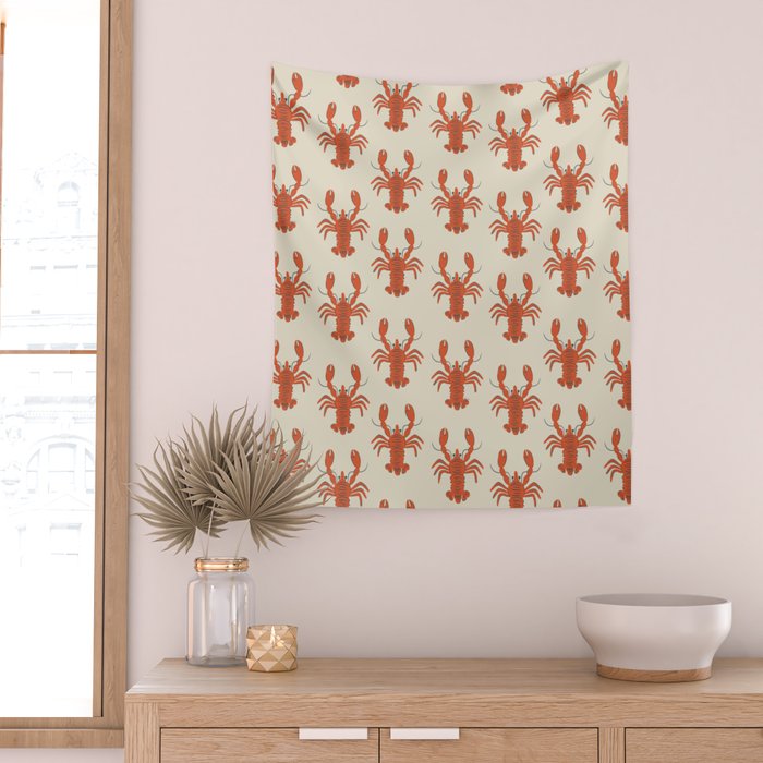 Coastal Lobsters Nautical Crustacean Wall Tapestry Gallery Image 2