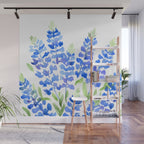 Watercolor Texas bluebonnets Wall Mural Gallery Image 1
